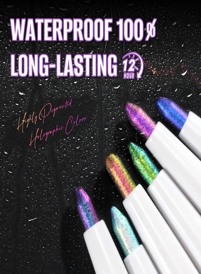 CHARMACY Chameleon Chrome Eyeliner, Multichrome Shifting Colors Metallic Glitter Eye Makeup, Waterproof Smudgeproof Gel Eyeliner, Long Lasting Wear, Vegan & Cruelty Free #03 - Image 5